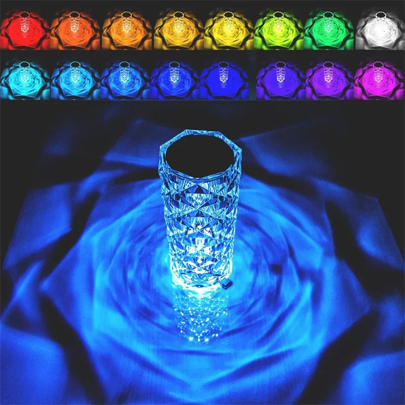 16 Color Diamond Crystal Lamp With Remote LED Crystal Table Lamp